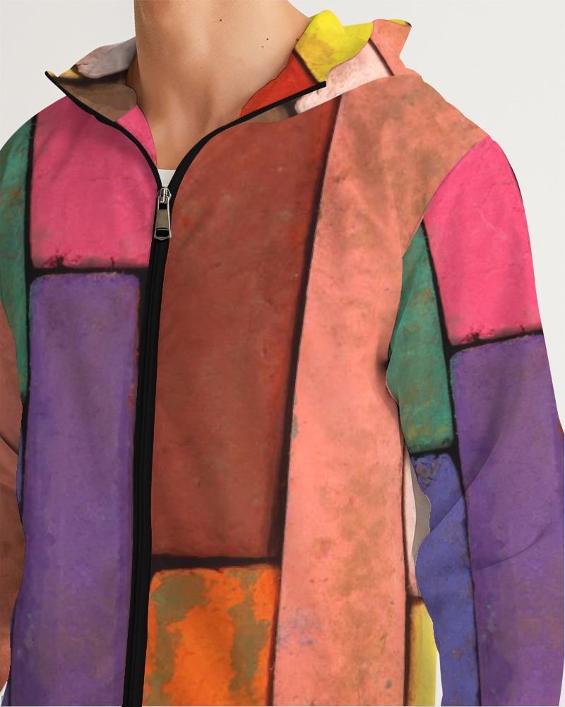 Mens Hooded Windbreaker - Rainbow Casual/sports Water Resistant Jacket