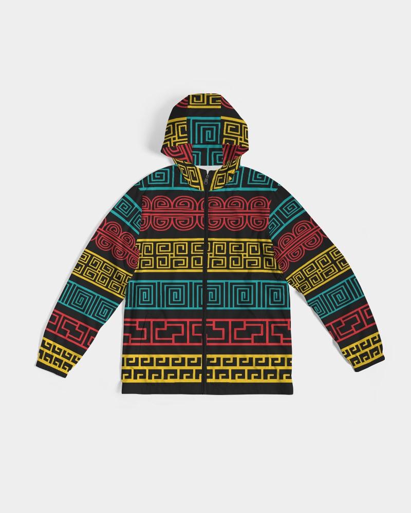 Mens Hooded Windbreaker - Multicolor Water Resistant Jacket - Je7y0x