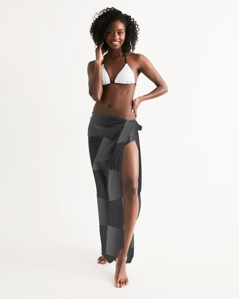 Sheer Black Squared Swimsuit Cover Up
