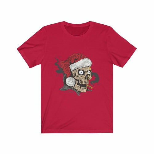 Smoking Santa Skull Head T-Shirt