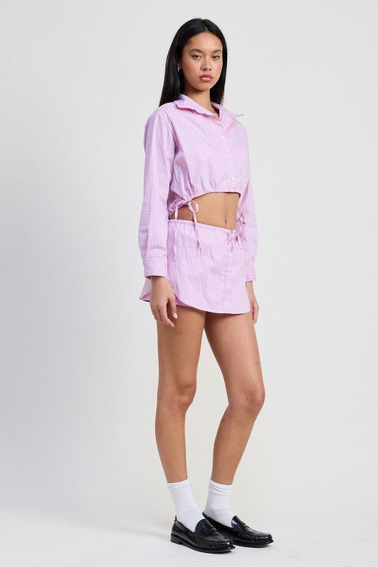 MINI SKORT WITH WAIST DRAWSTRING