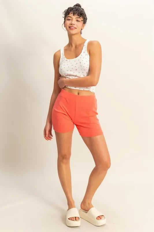 HYFVE High Waist Ribbed Fitted Biker Women's Shorts