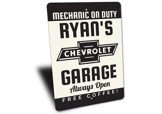 Chevy Mechanic Garage Sign