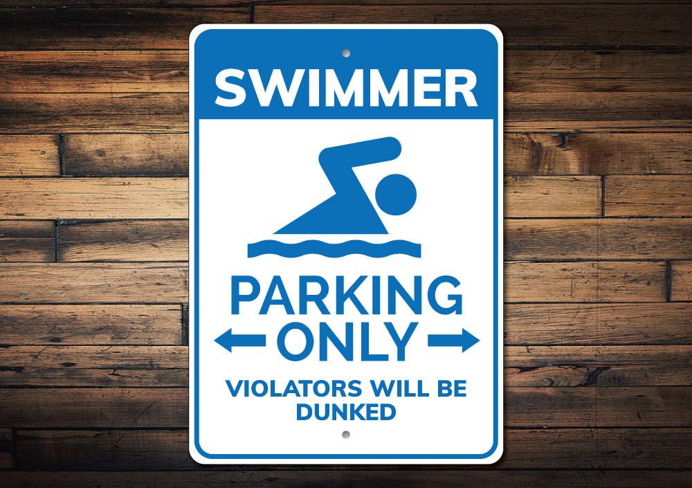 Swimmer Parking Sign