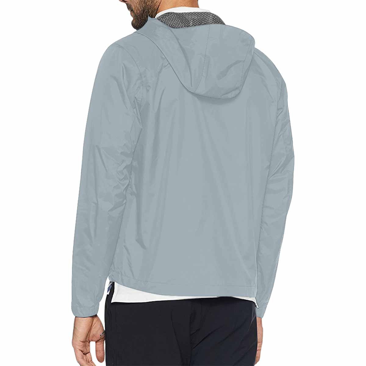 Misty Blue Gray Hooded Windbreaker Jacket - Men / Women