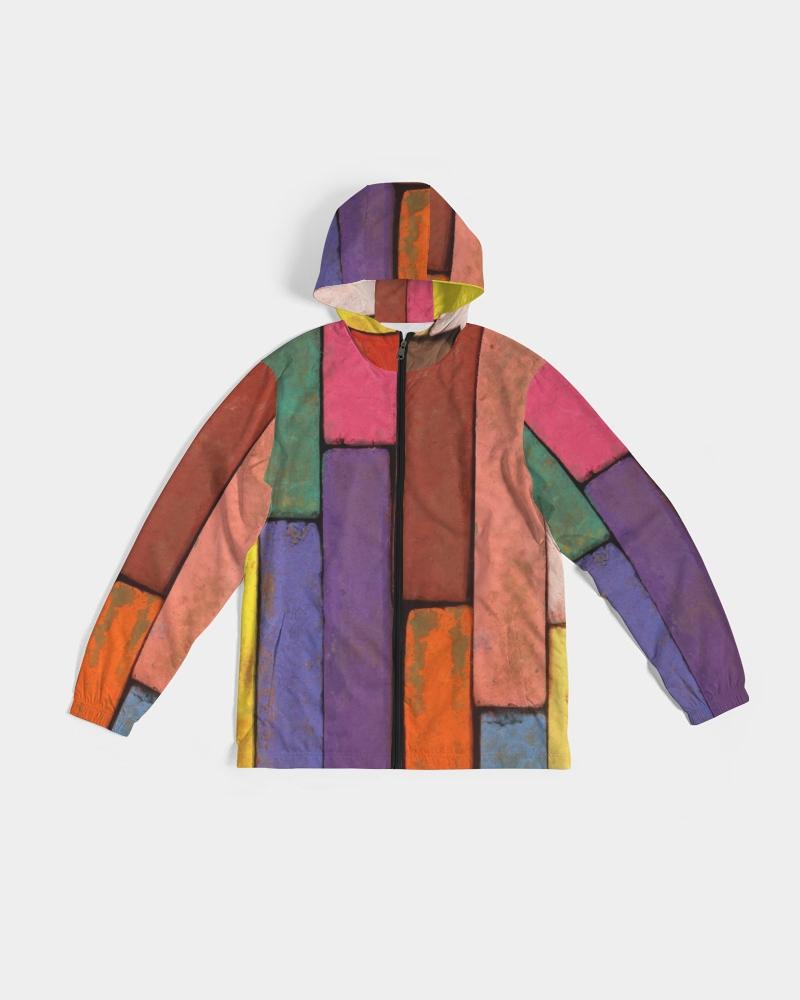 Mens Hooded Windbreaker - Rainbow Casual/sports Water Resistant Jacket