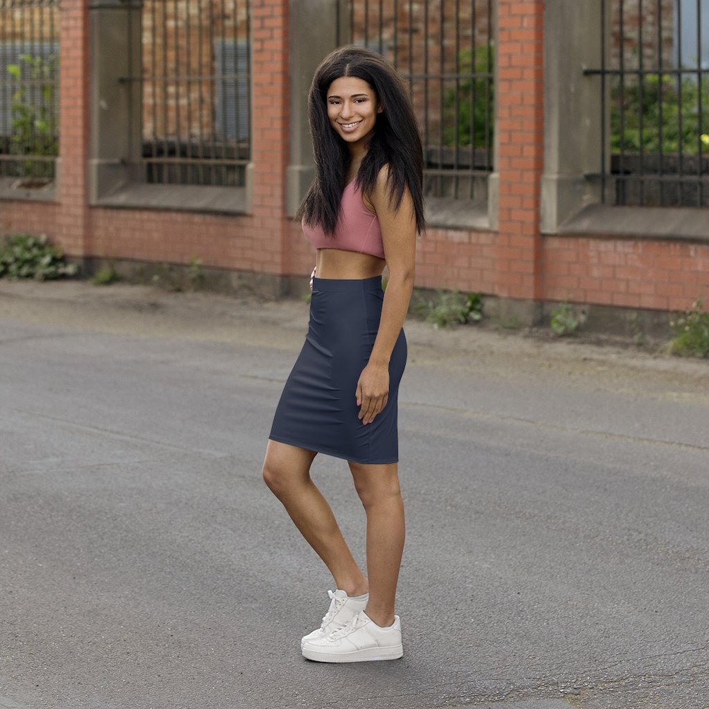 Womens Skirt - Navy Blue Pencil Skirt