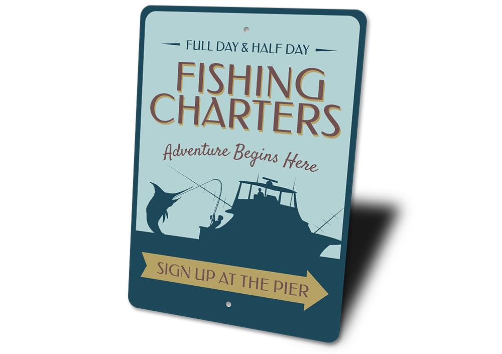 Fishing Charter Arrow Sign