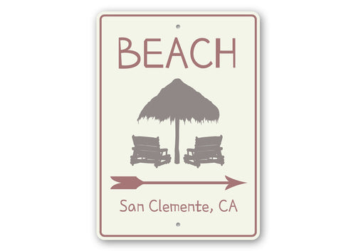 Beach Directional Arrow Sign