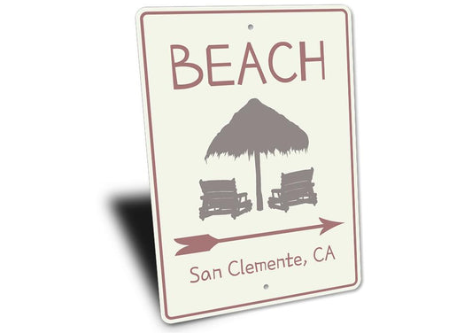 Beach Directional Arrow Sign