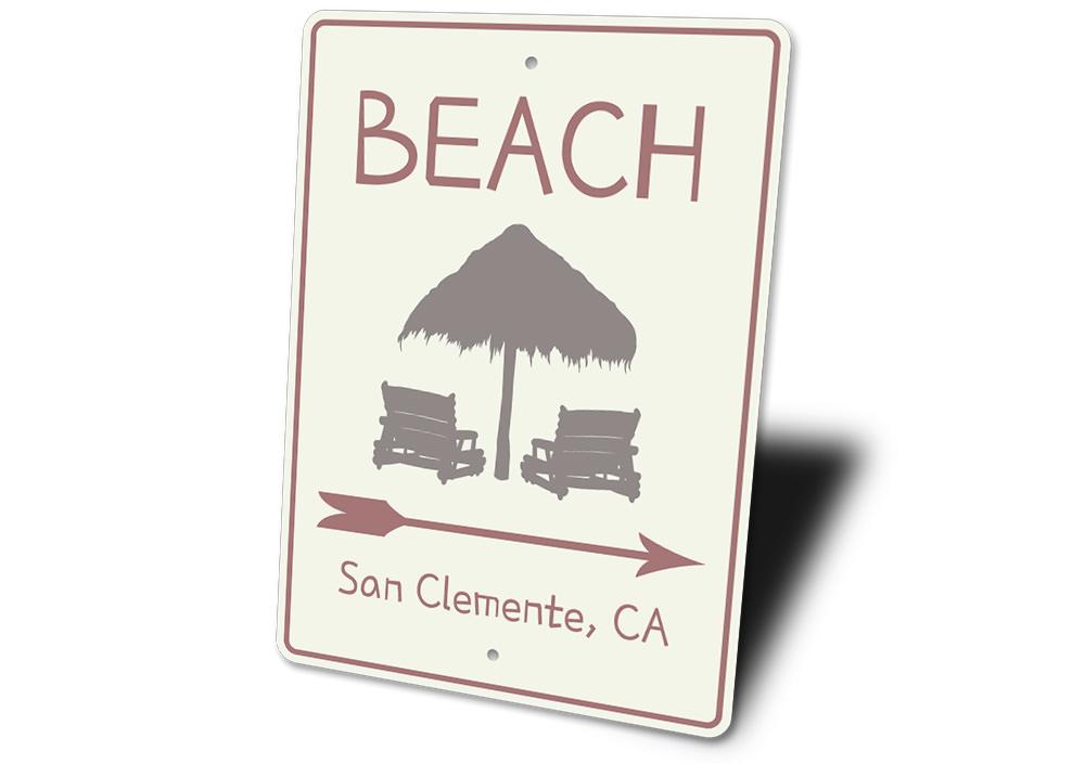 Beach Directional Arrow Sign