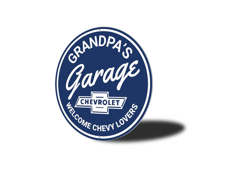 Grandpa's Garage Chevy Lovers Car Sign