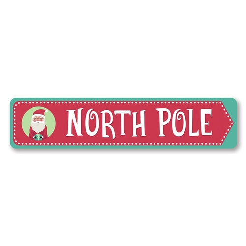 North Pole Santa Arrow Sign