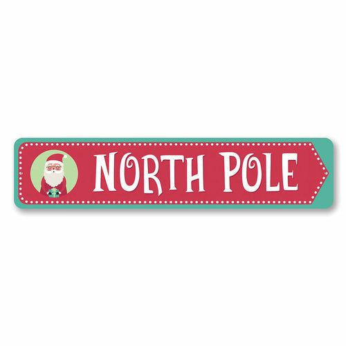 North Pole Santa Arrow Sign