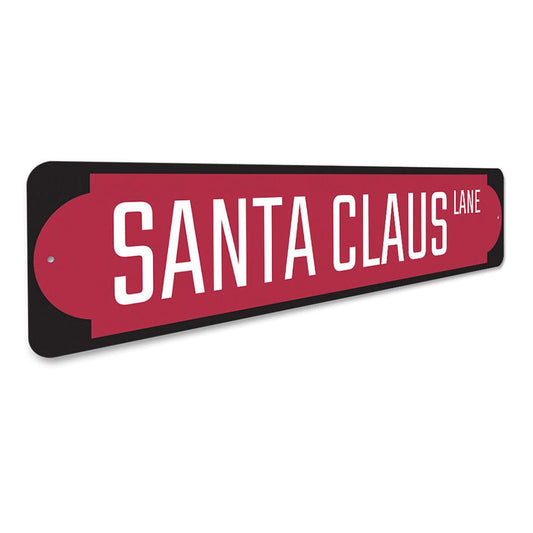Red Santa Claus Lane Sign