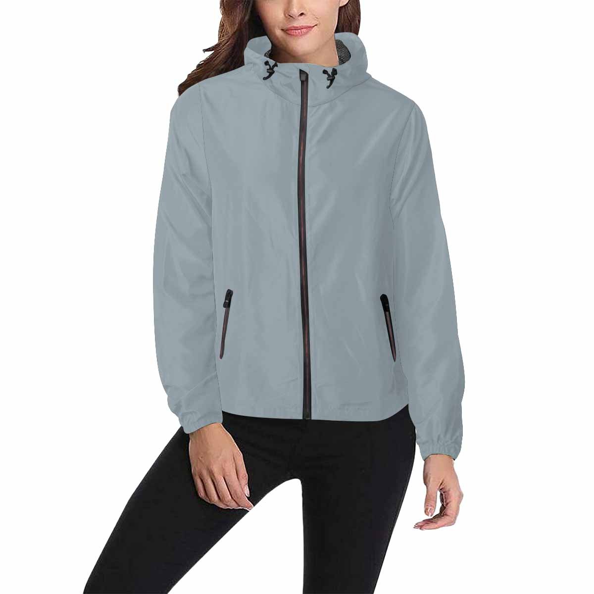 Misty Blue Gray Hooded Windbreaker Jacket - Men / Women