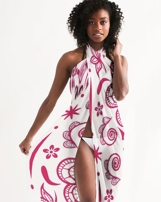 Sheer Lace Red Style Swimsuit Cover Up