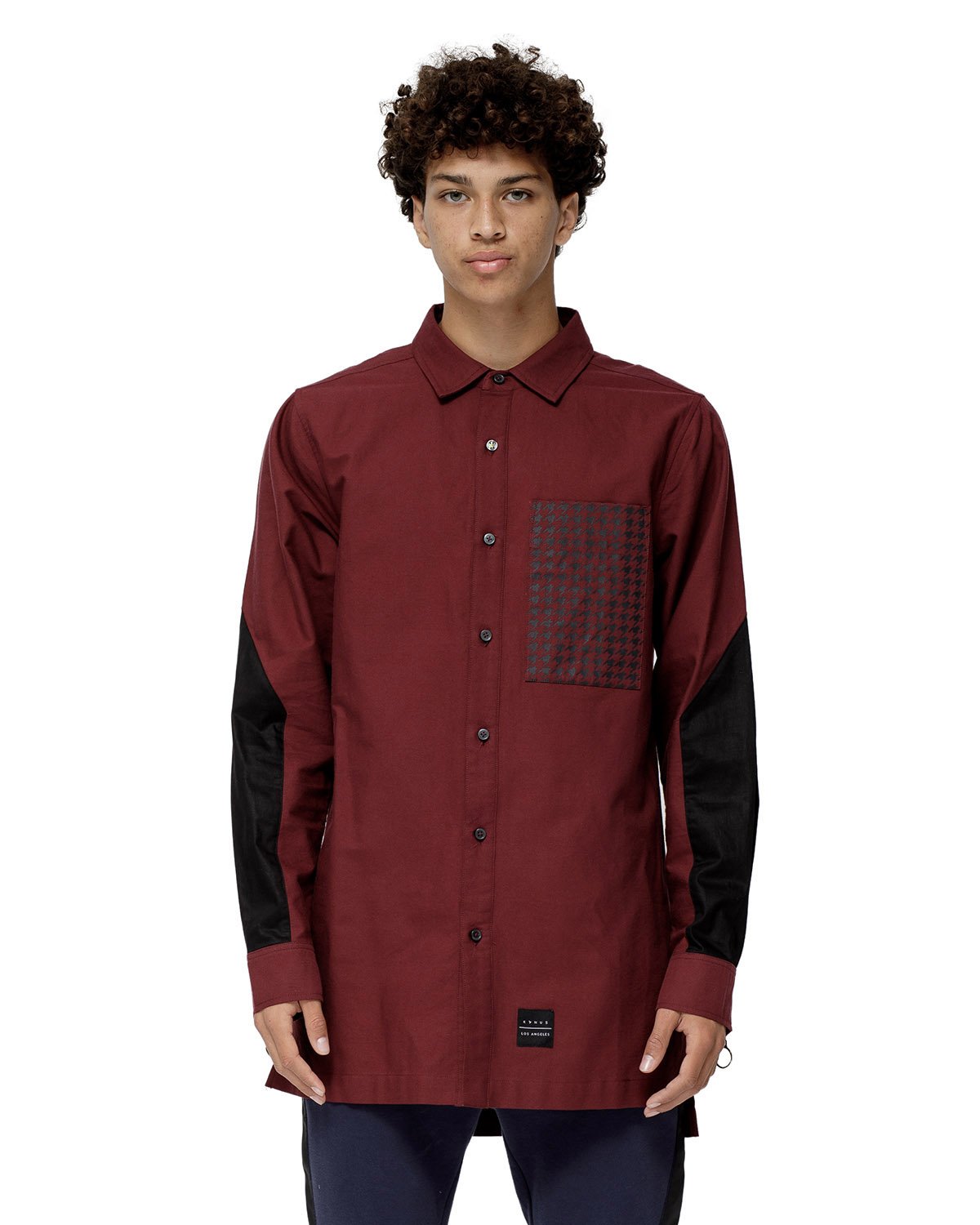 Konus Men's Slightly Oversize Button Up In Wine