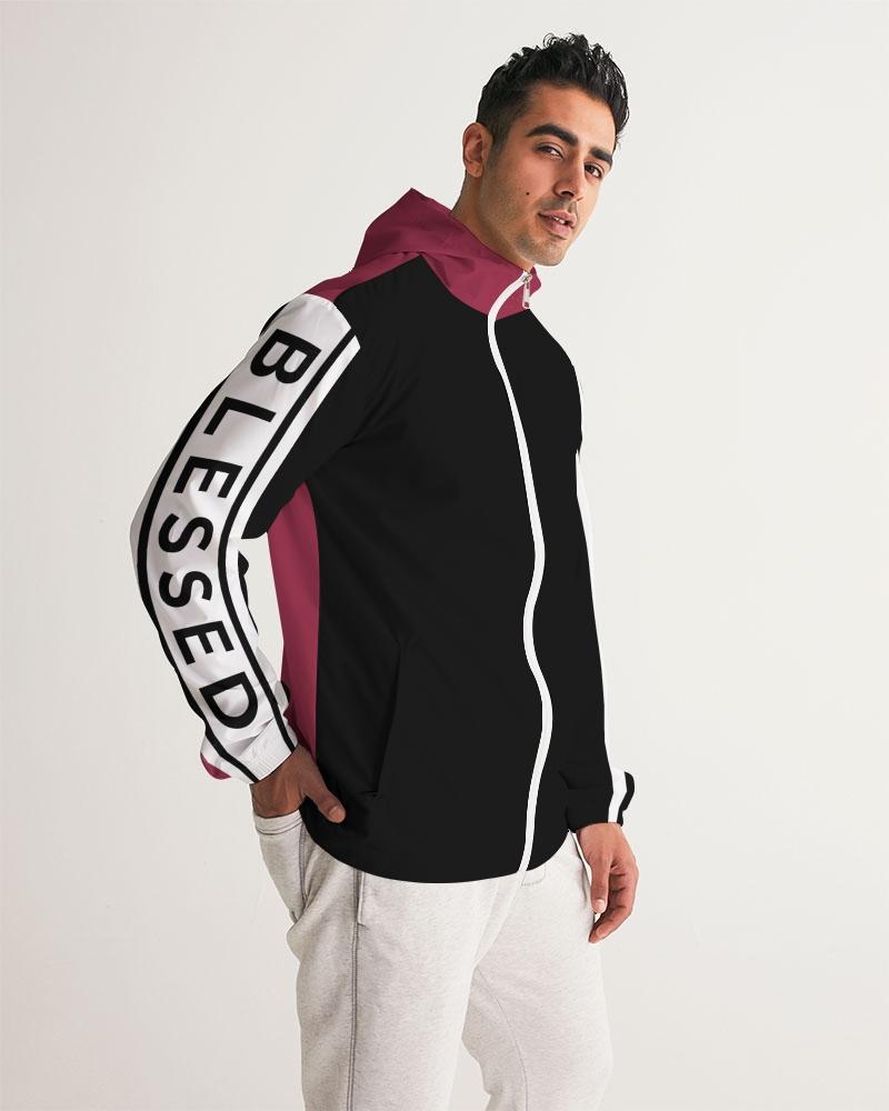 Mens Lightweight Windbreaker Jacket with Hood and Zipper Closure -