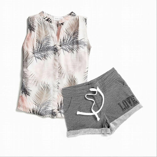 Love Embroidery French Terry Basic Women's Shorts