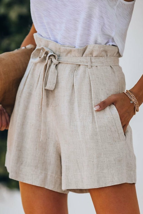 Tie Waist Casual Women's Shorts