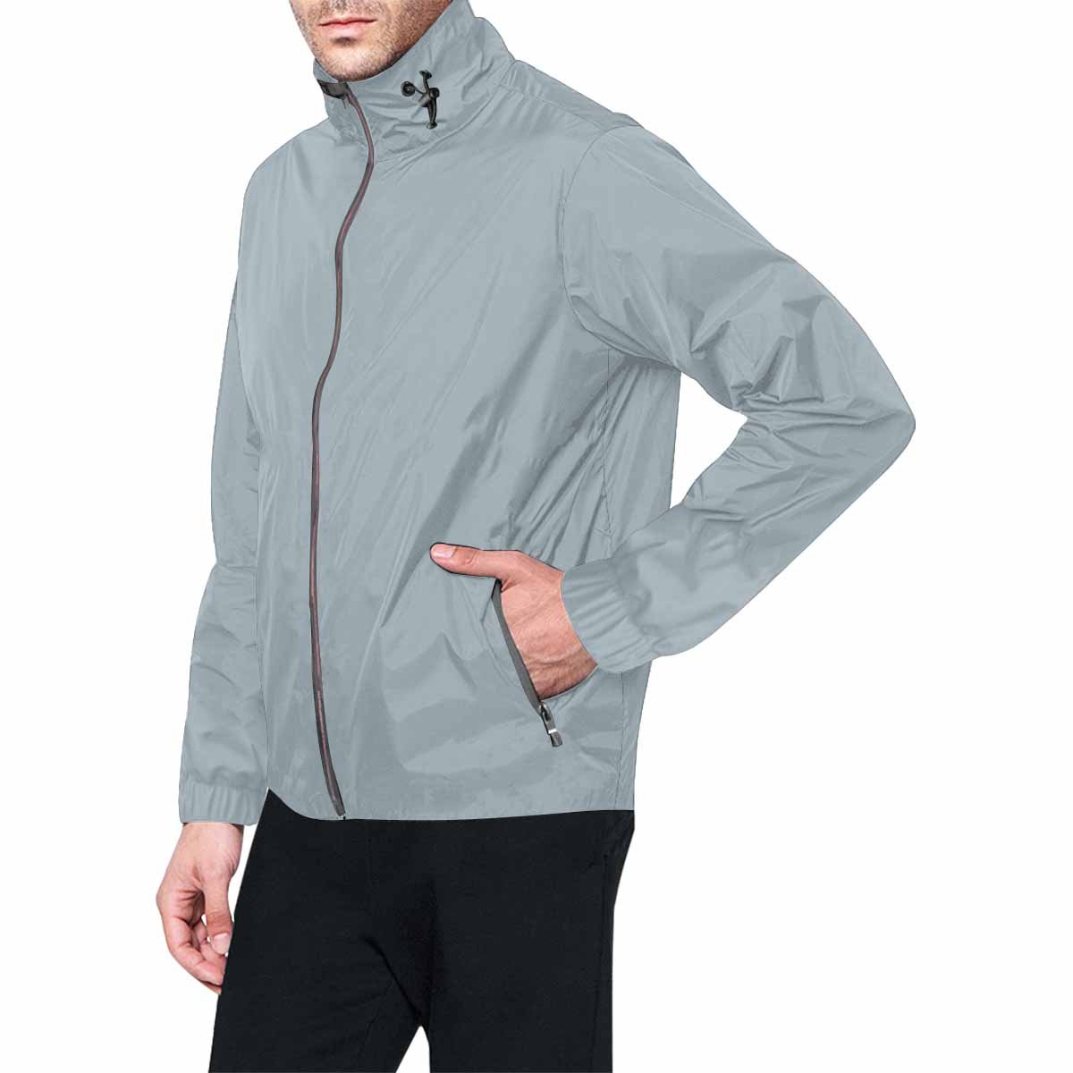 Misty Blue Gray Hooded Windbreaker Jacket - Men / Women