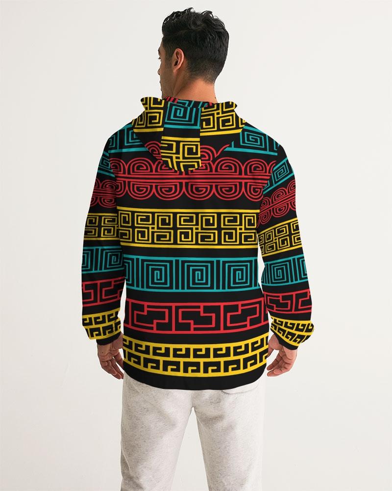 Mens Hooded Windbreaker - Multicolor Water Resistant Jacket - Je7y0x