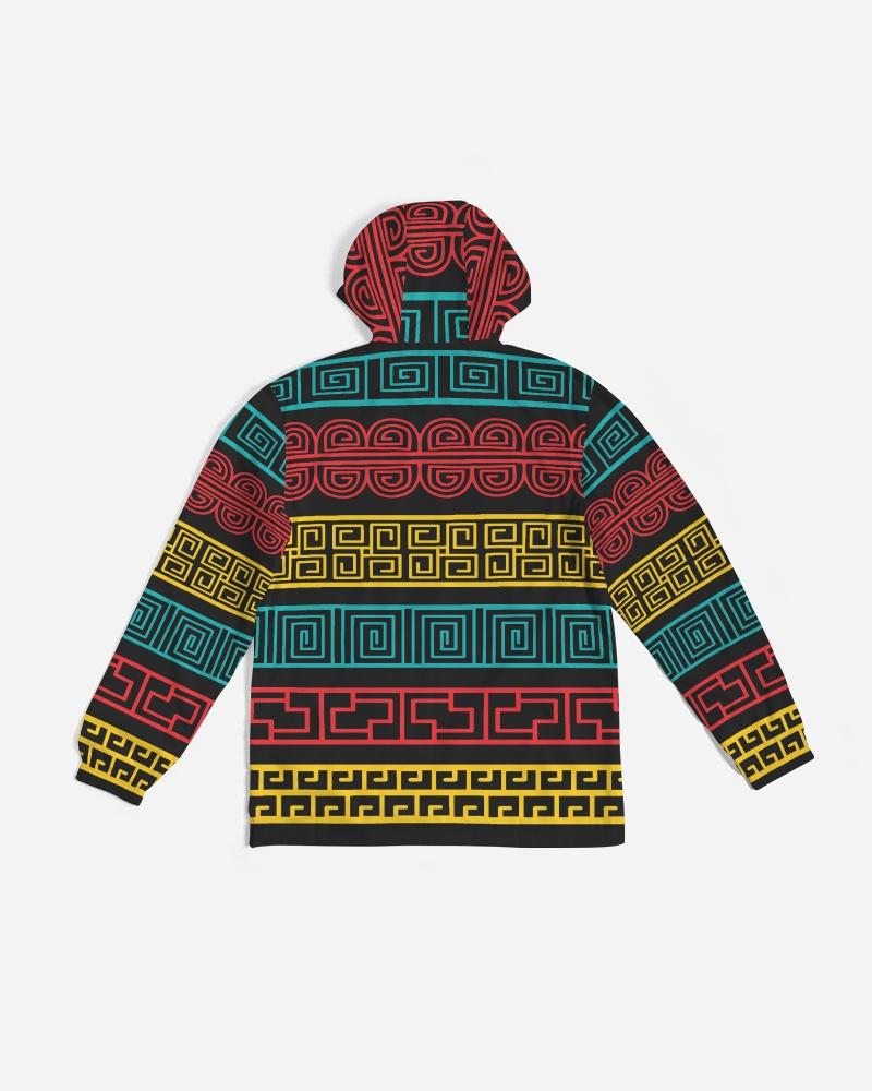 Mens Hooded Windbreaker - Multicolor Water Resistant Jacket - Je7y0x