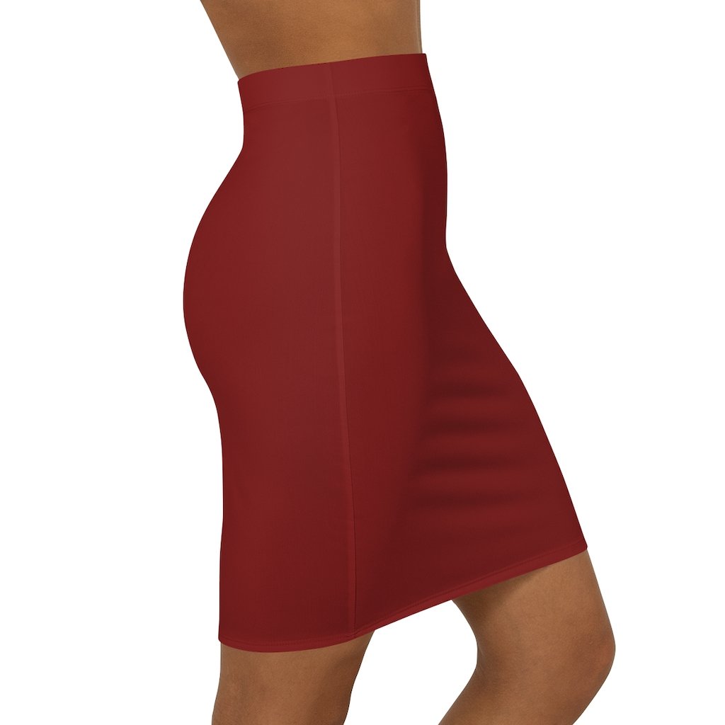 Womens Skirt - Maroon Pencil Skirt