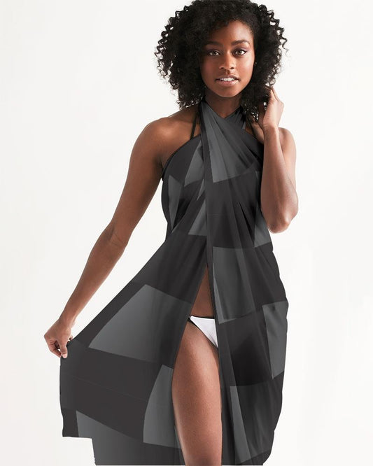 Sheer Black Squared Swimsuit Cover Up