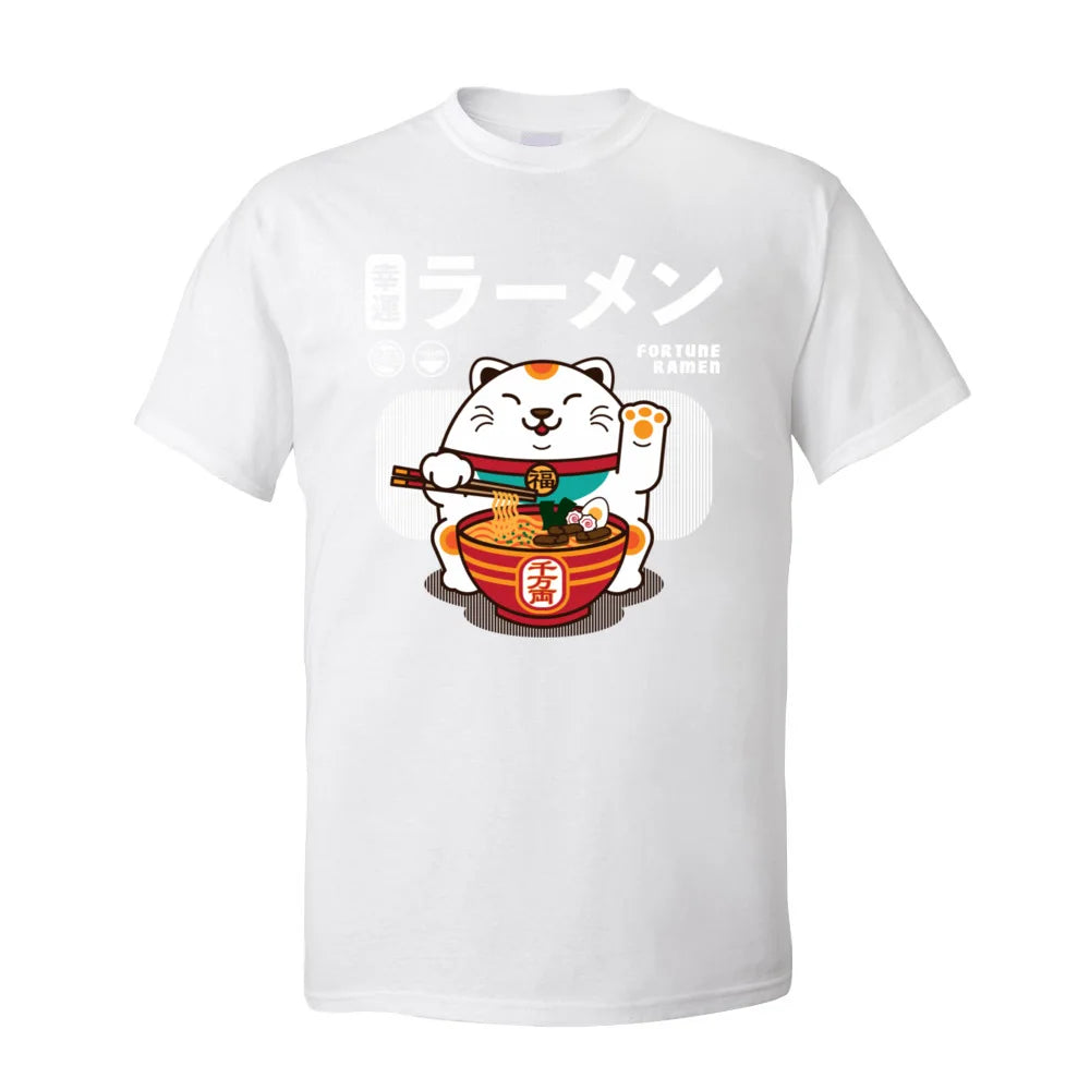 Fortune Ramen 100% Cotton Men Short Sleeve T Shirt Normal