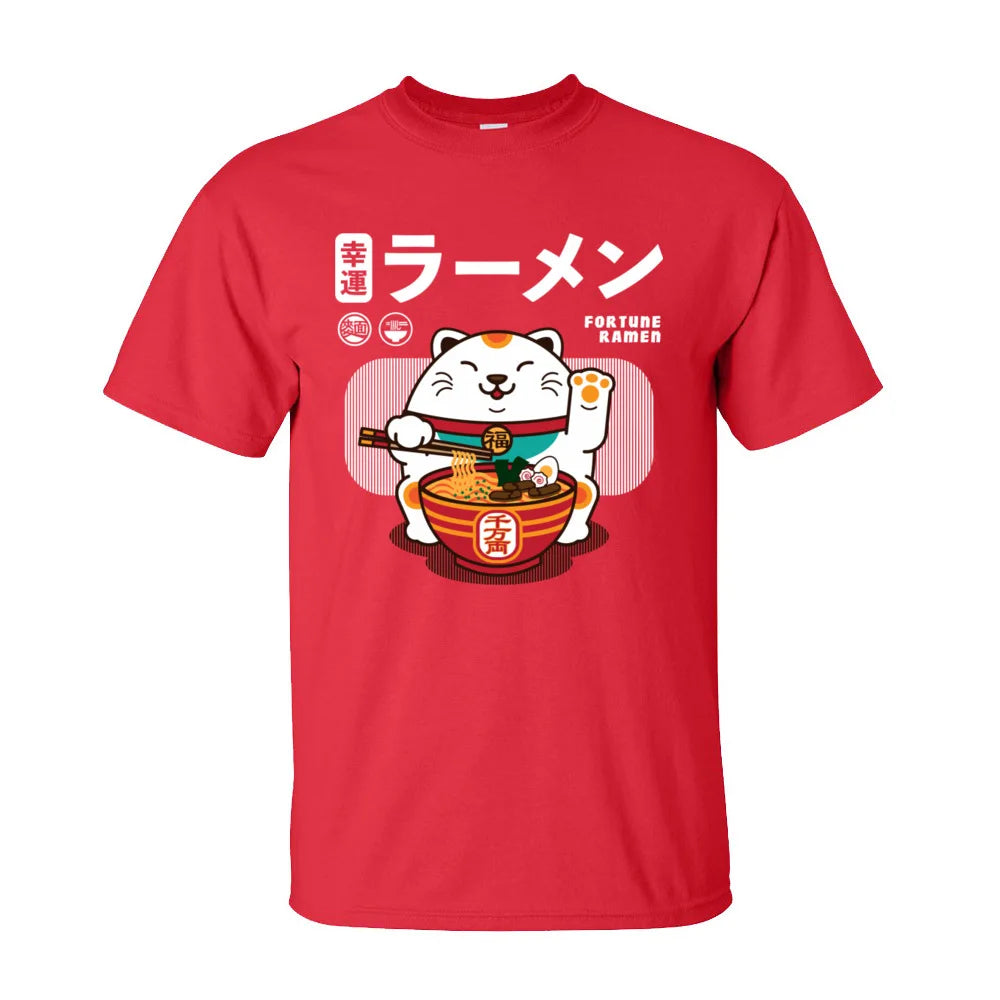 Fortune Ramen 100% Cotton Men Short Sleeve T Shirt Normal