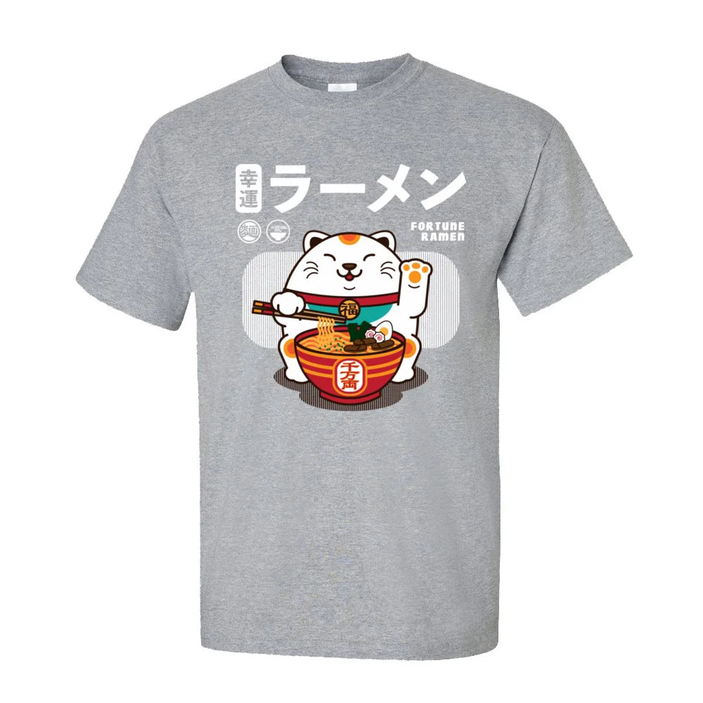 Fortune Ramen 100% Cotton Men Short Sleeve T Shirt Normal