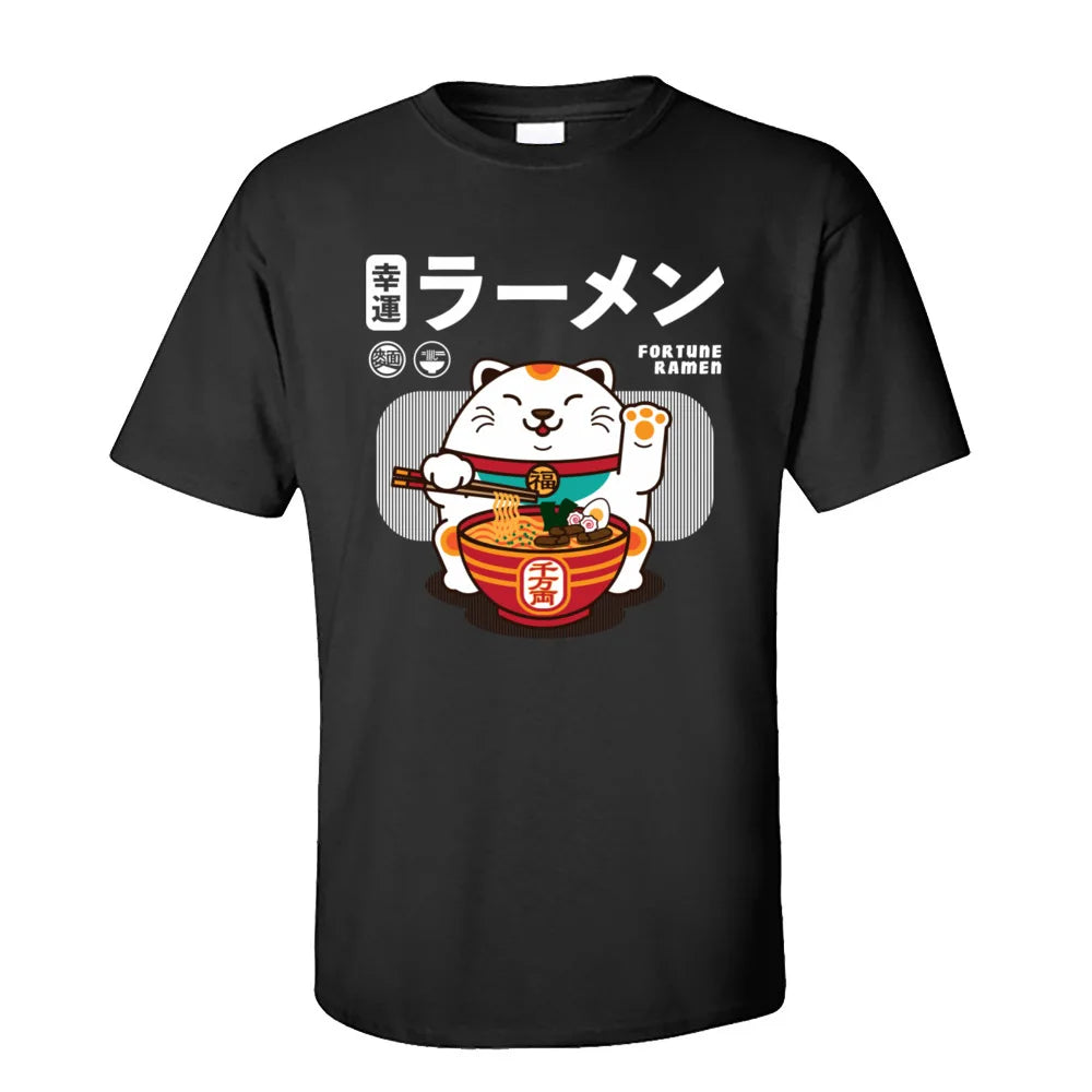 Fortune Ramen 100% Cotton Men Short Sleeve T Shirt Normal