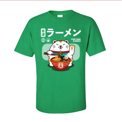 Fortune Ramen 100% Cotton Men Short Sleeve T Shirt Normal