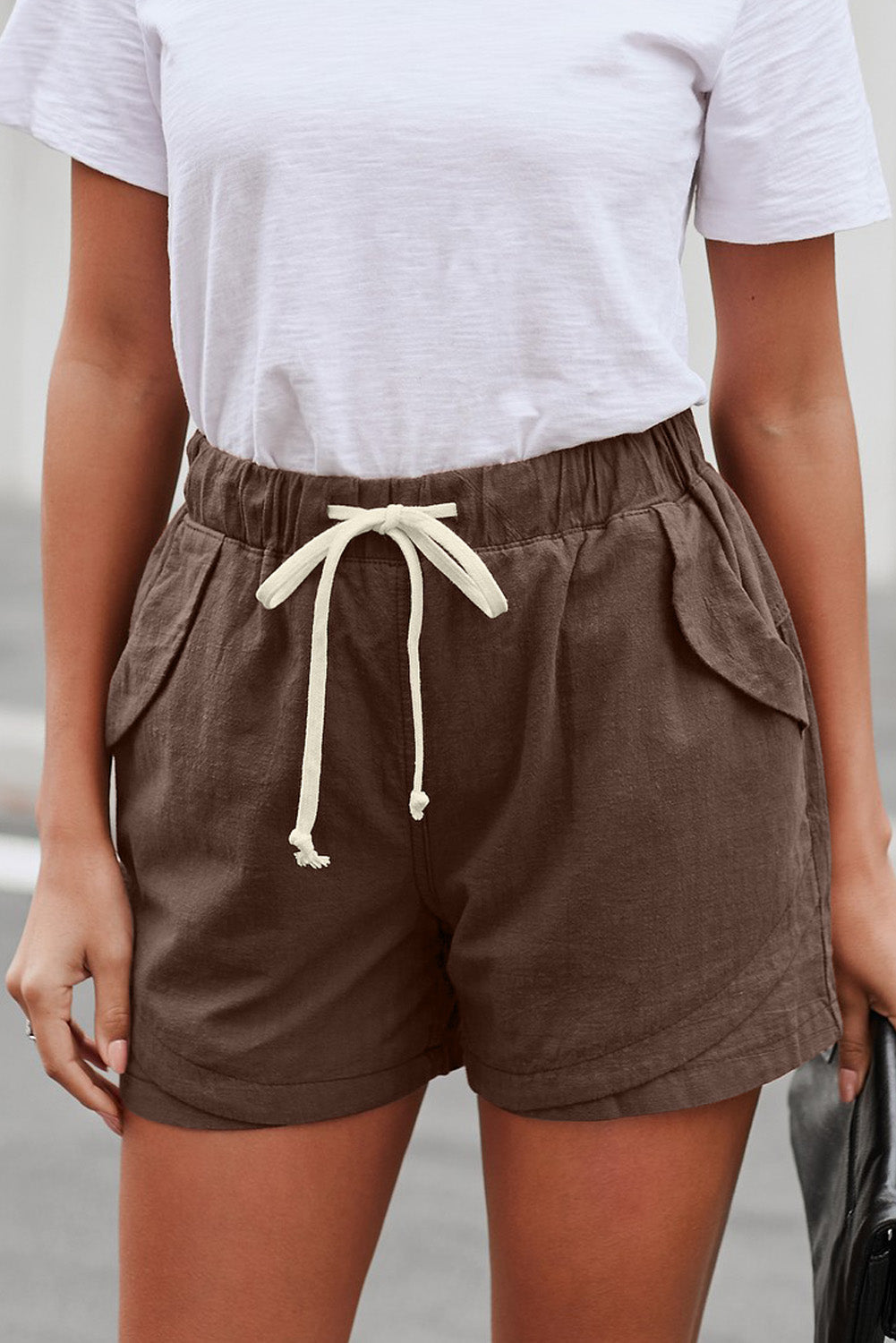 Women Casual Khaki Faylin Linen Women's Shorts