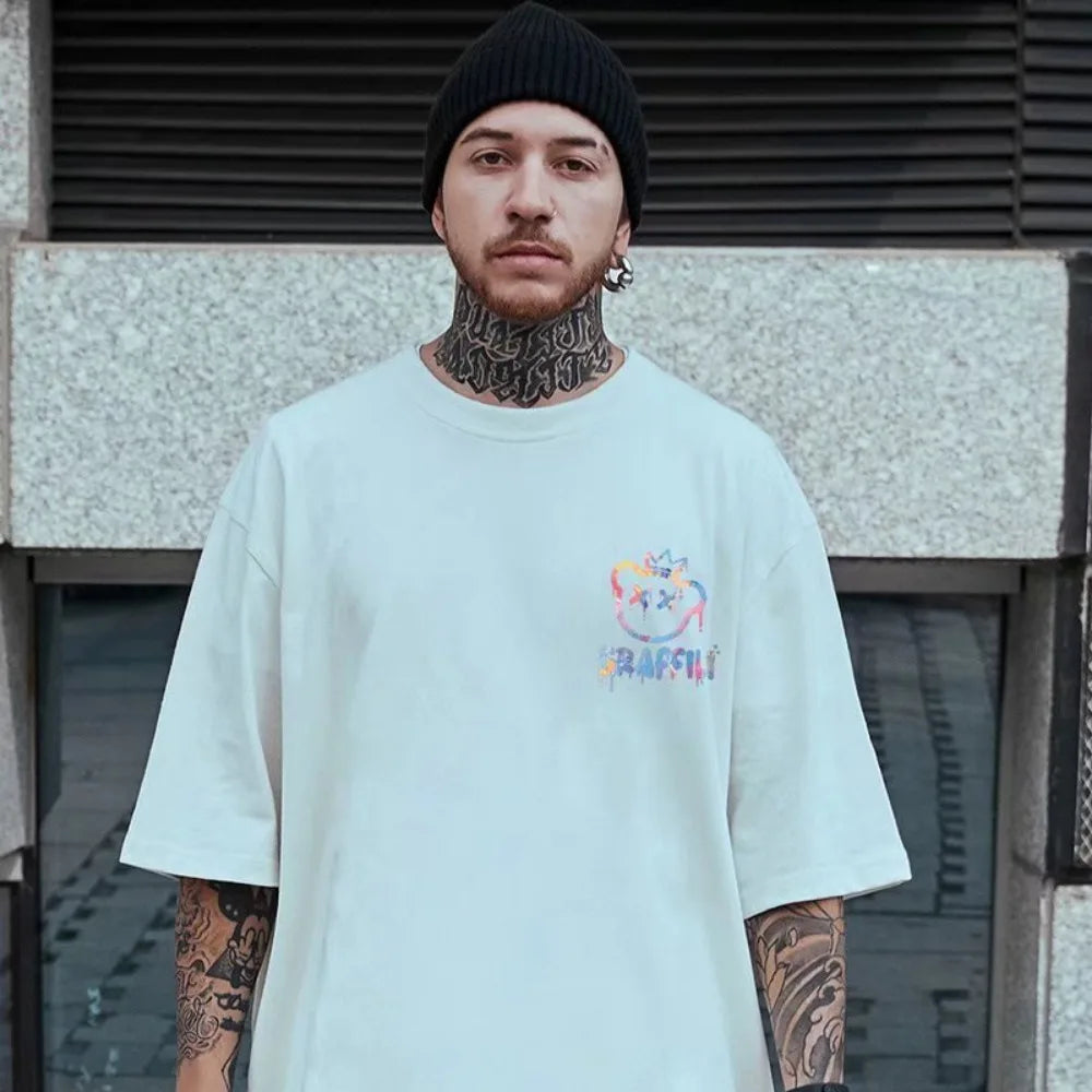 M-8XL Oversized Tshirts New Korean T-shirt Loose Summer Enlarged Round