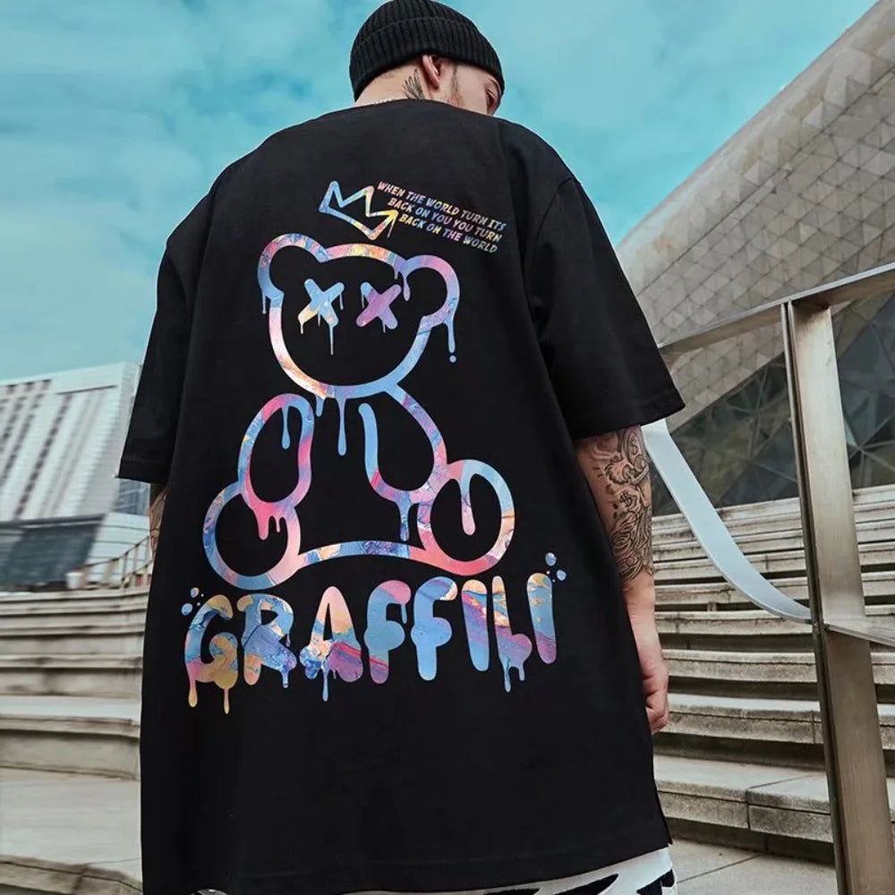 M-8XL Oversized Tshirts New Korean T-shirt Loose Summer Enlarged Round