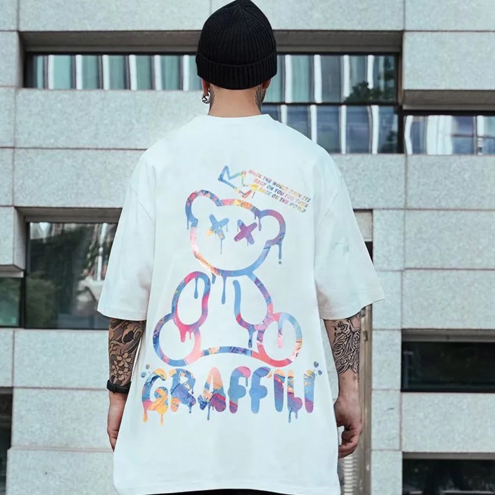 M-8XL Oversized Tshirts New Korean T-shirt Loose Summer Enlarged Round