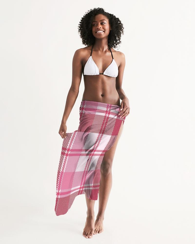 Sheer Plaid Pink Swimsuit Cover Up