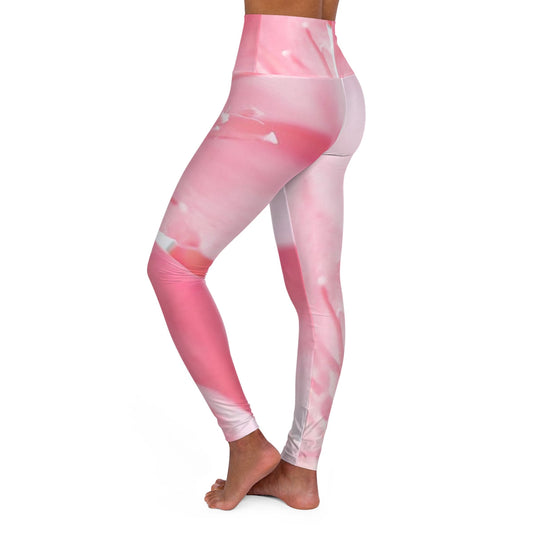 Womens Hhigh-waist Fitness Legging Yoga Pants - Pink Flower Bloom