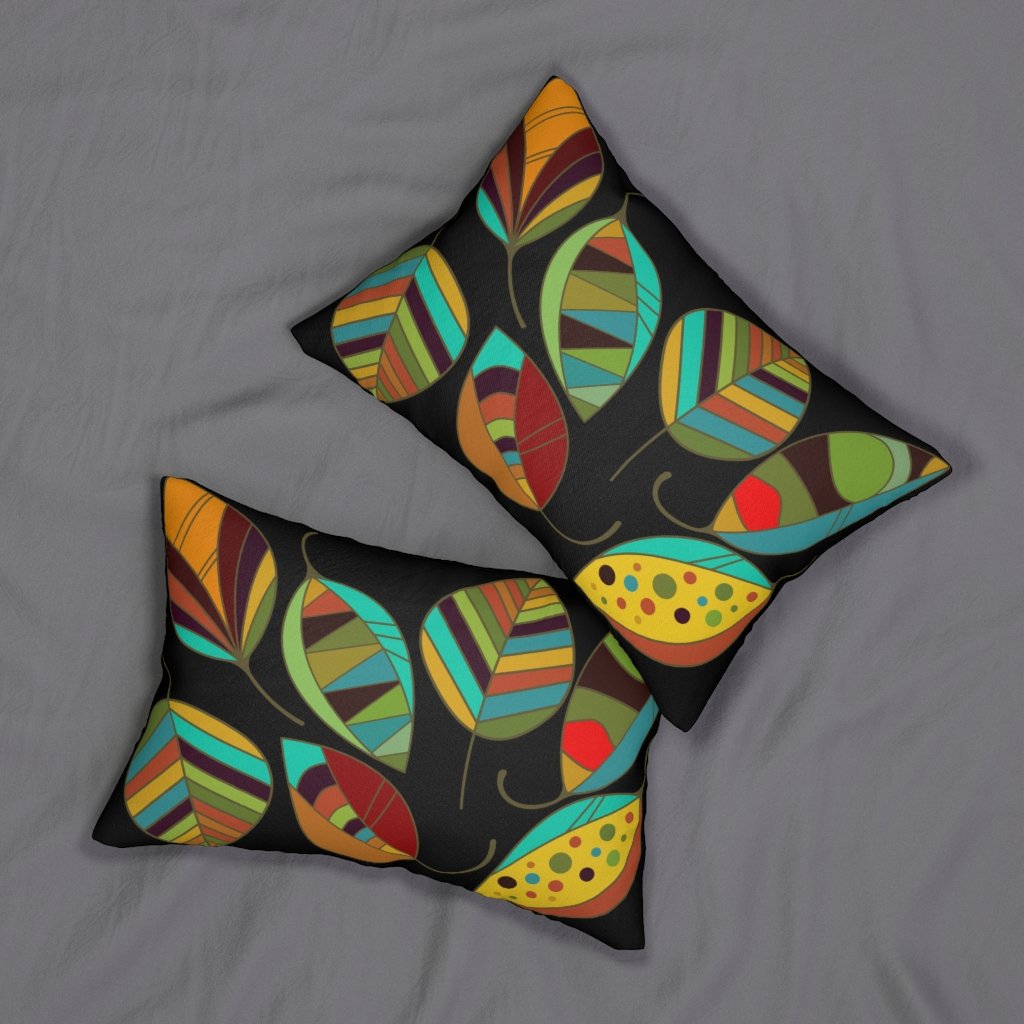 Decorative Lumbar Throw Pillow - Autumn Color Leaves