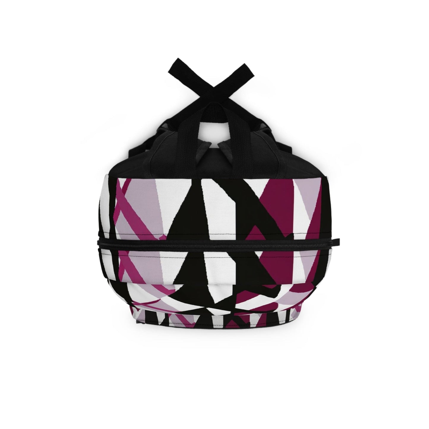 Backpack - Large Water-resistant Bag - Mauve Pink and Black Geometric