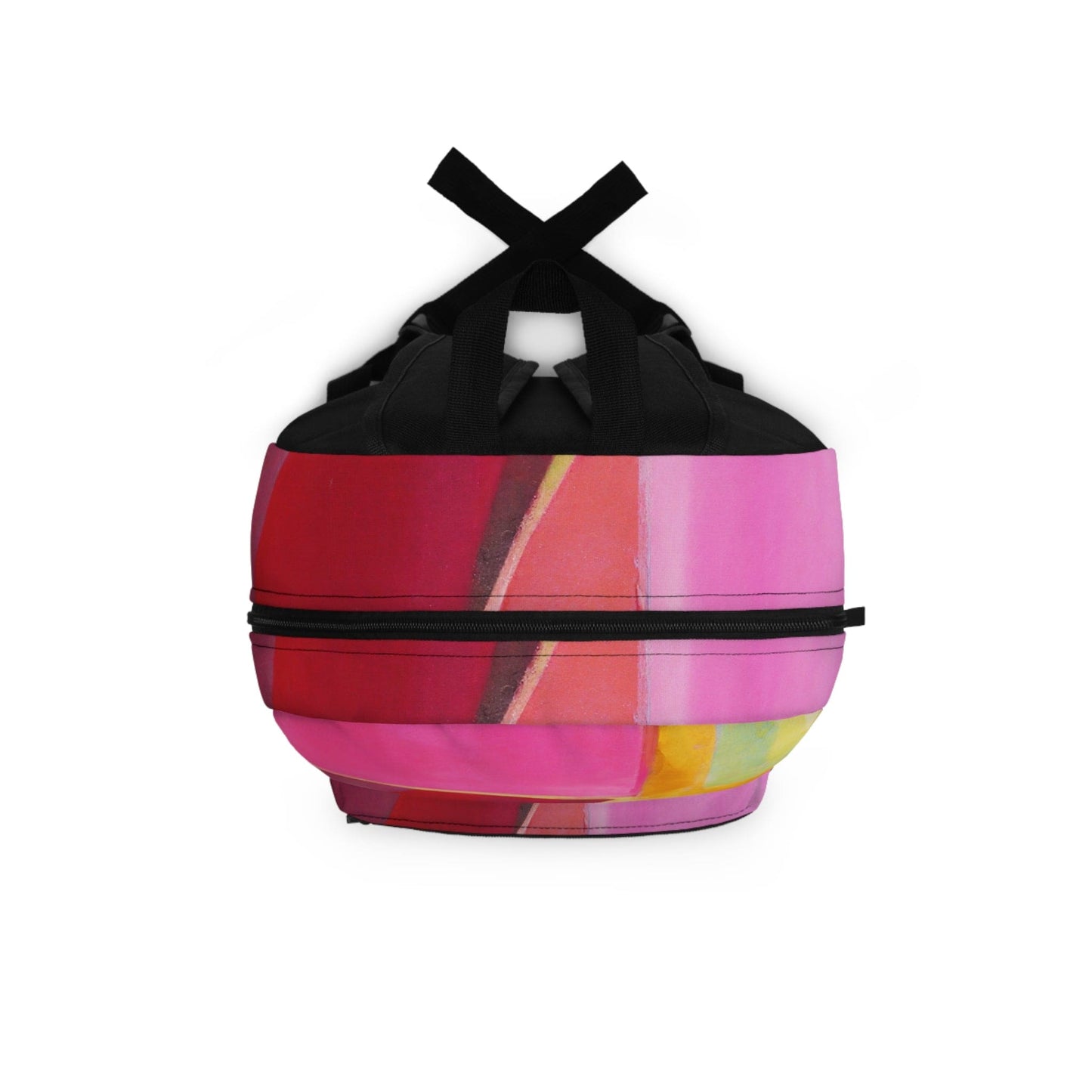 Backpack - Large Water-resistant Bag - Pink Mauve Red Geometric