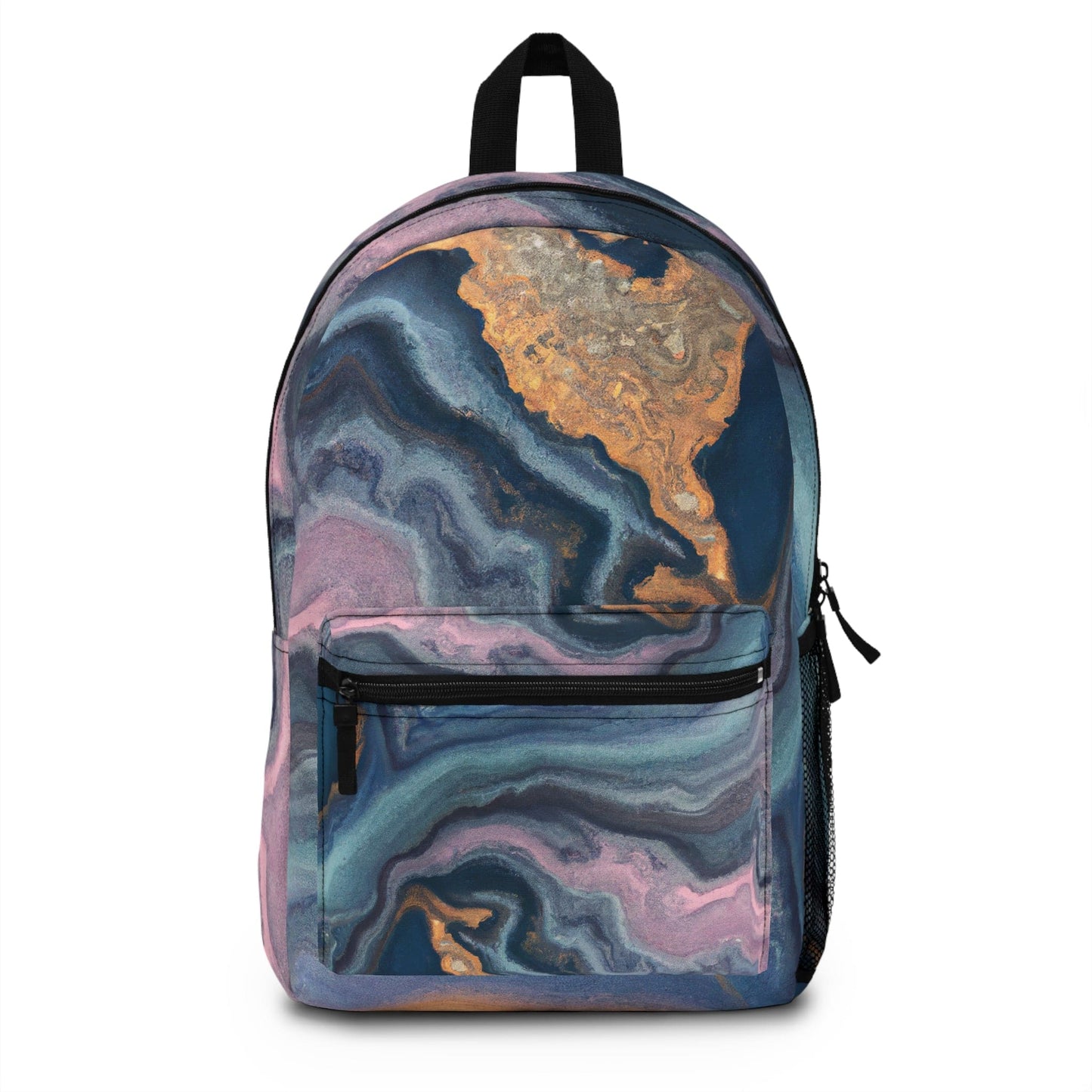 Backpack Work/school/leisure - Waterproof - Blue Pink Gold Abstract