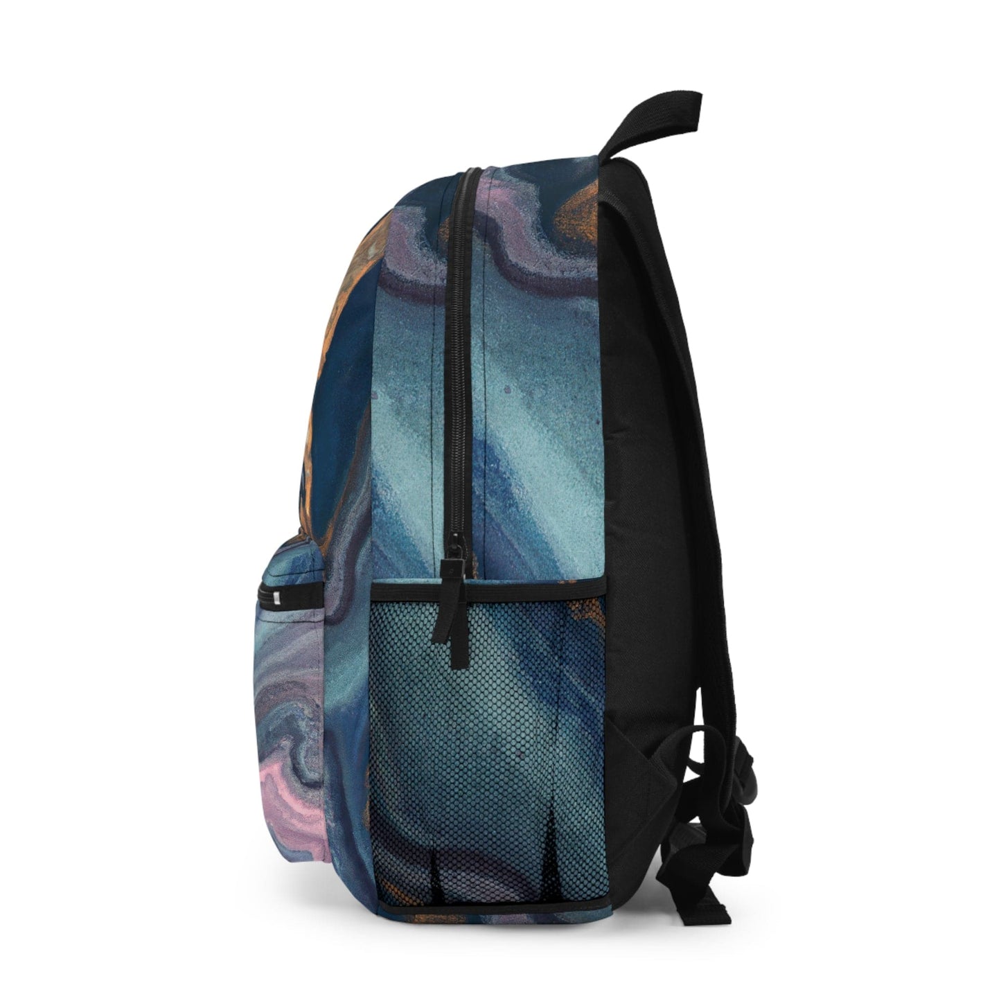Backpack Work/school/leisure - Waterproof - Blue Pink Gold Abstract