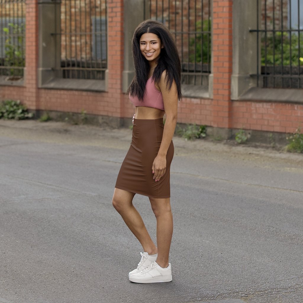 Womens Skirt - Chocolate Brown Pencil Skirt