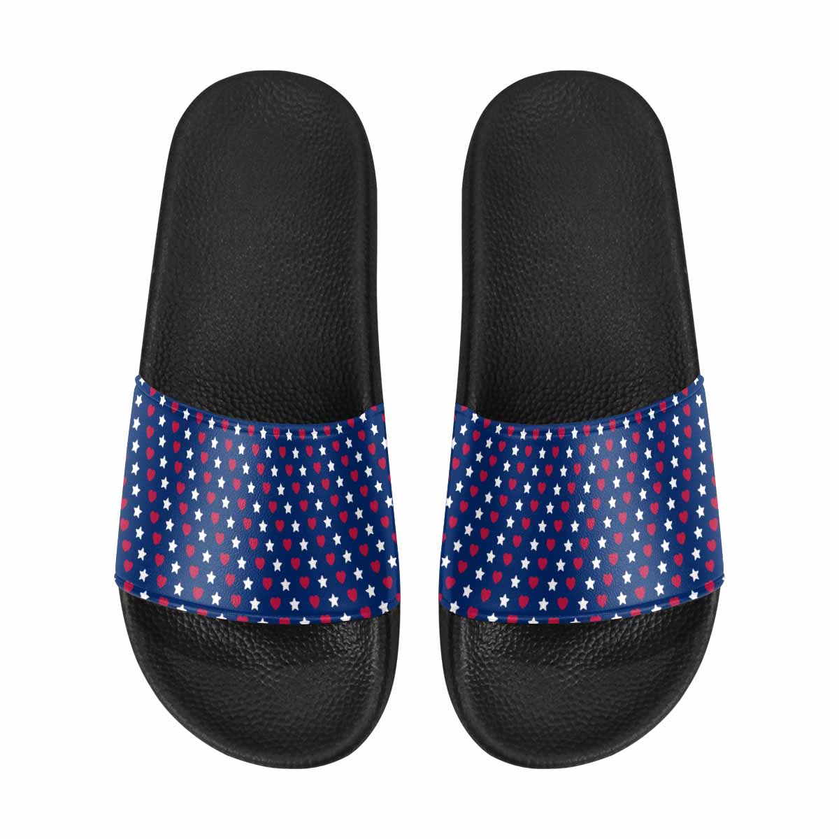 Mens Slide Sandals - Red White Blue - Stars and Stripes