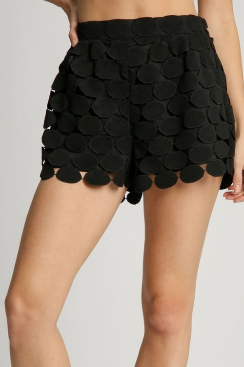 Umgee Full Size Polka Dot Lace Women's Shorts Plus Size