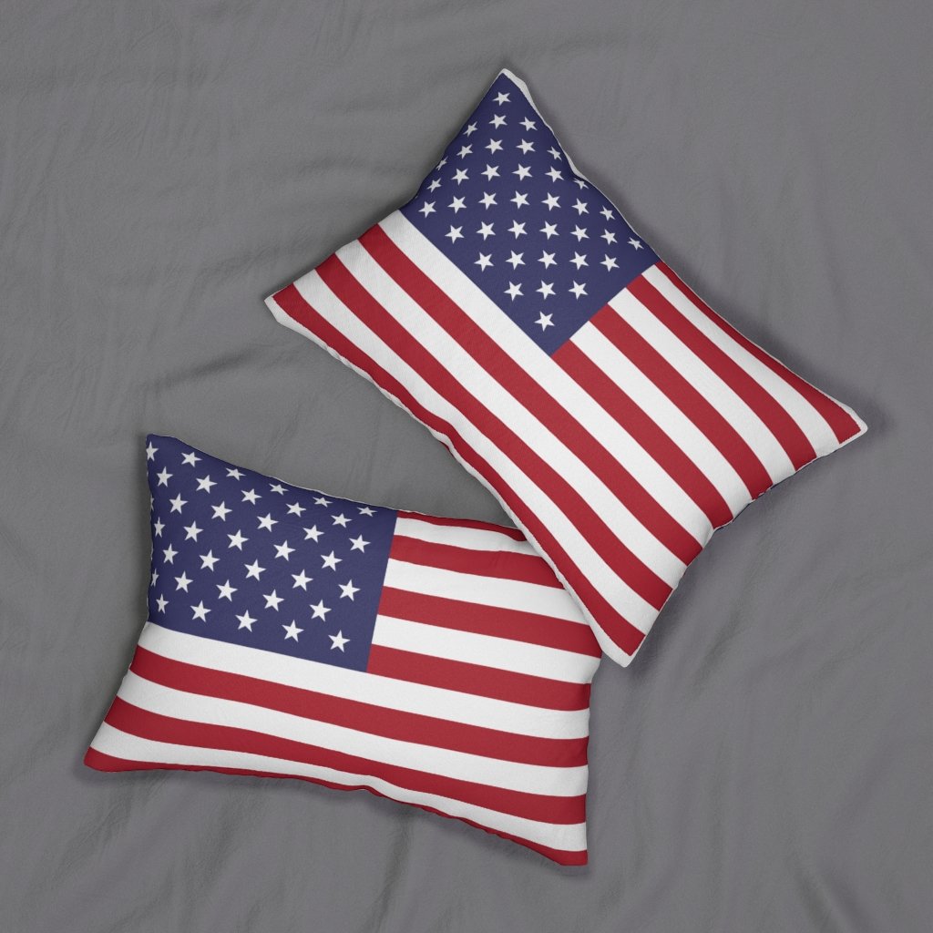 Decorative Lumbar Throw Pillow - Usa Flag Pattern